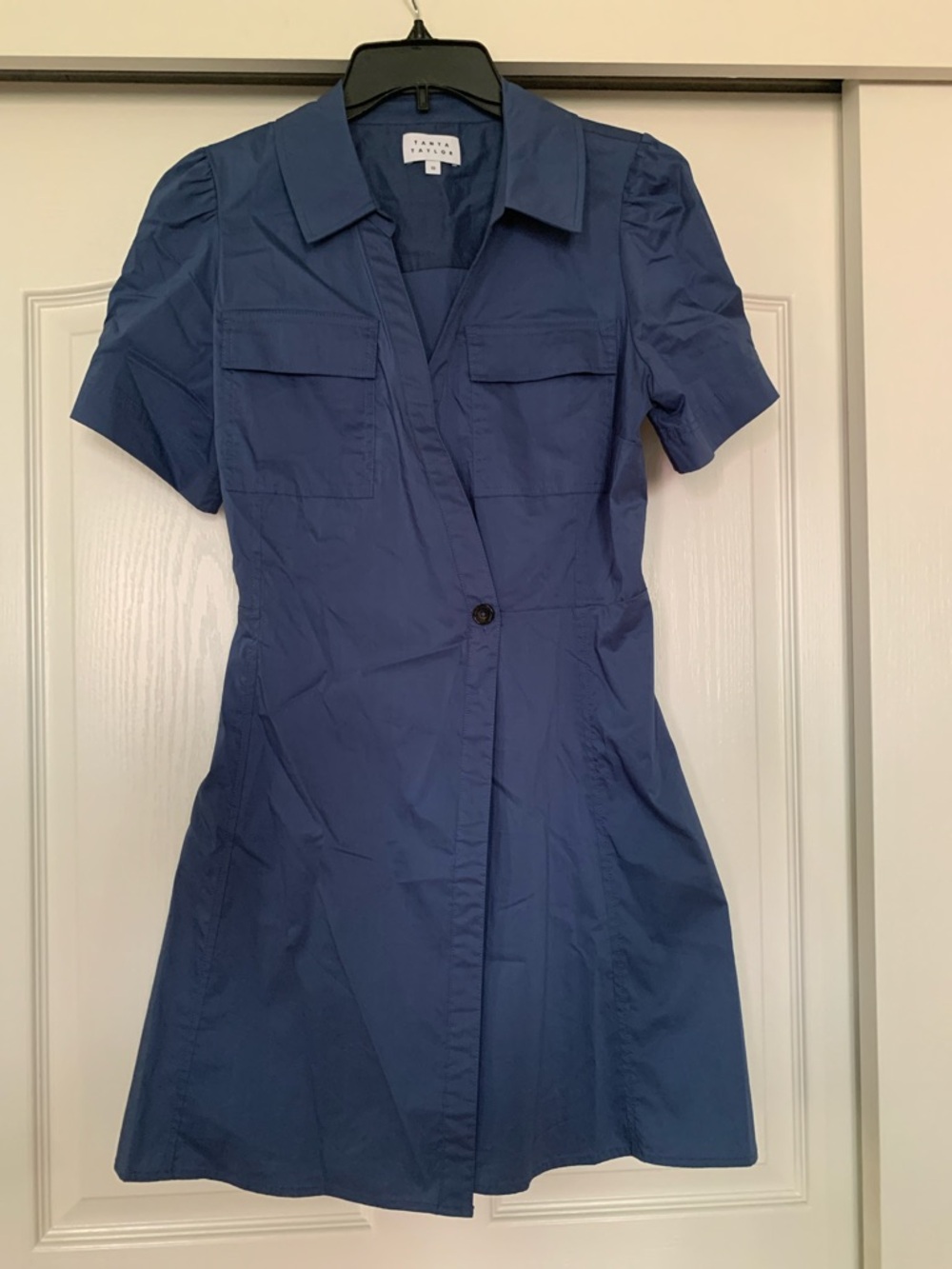 Tanya Taylor Blue Cooper Mini Wrap Dress